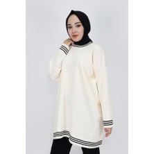 By Coolest Butik 14819 Çizgili Desenli Triko Tunik