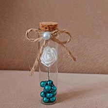 Loftina Mini Fanusta Boncuklu Çiçek Nikah Kına Düğün Bebek Süsü 10 Adet