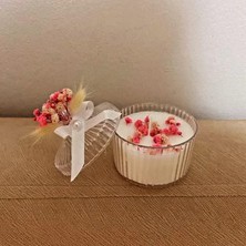 Loftina Yuvarlak Mika Kutulu Çiçekli Mum Nikah Kına Düğün Bebek Süsü 10 Adet