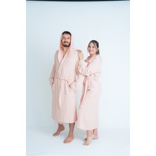 Meet Maya Natural Unisex Kapüşonlu 4 Katlı Müslin Bornoz/sabahlık