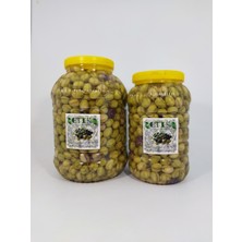 ETİK YERLİ ÜRÜNLER Mudanya Cinsi Yeşil Dilme Tatlanmış Zeytin 2'li Paket 5 Kg+3 Kg