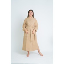 Meet Maya Natural Kimono Model Unisex 4 Katlı Müslin Bornoz/sabahlı