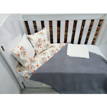 Buse Baby Home Gri , Çocuk Çok Amaçlı Poplin ,pikeli ve Ponponsuz Nevresim Takımı 6'lı Set