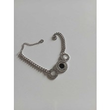 Stainless Steel Çelik Roma Rakamlı Gümüş Renk Sedef Bileklik