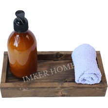 IMKER HOME Dekoratif Ahşap Stand Sunum Tahtası Mutfak Düzenleyici Sosluk Yağdanlık Yağlık Sıvı Sabun Altlığı