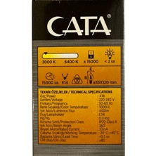 Cata CT-4062 4W 3000K (Günışığı) E14 Duylu LED Kıvrık Buji (8 Adet)
