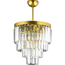 Birsen Aydınlatma Nilsa Gold 30X30 Cm'lik Kristal Taşlı Lüks Avize - Yatak Odası - Salon - Mutfak - Hol