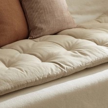 Miyolin Keten Koltuk Pedi, Yıkanabilir Şilte, Keten Koltuk Minderi, Elyaf Dolgulu Koltuk Örtüsü, 150X70