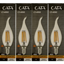 Cata CT-4062 4W 3000K (Günışığı) E14 Duylu LED Kıvrık Buji (4 Adet)