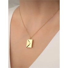 Stainless Steel Mektup Zarfı Love Yazılı Çelik Kolye