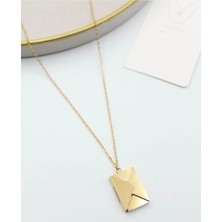 Stainless Steel Mektup Zarfı Love Yazılı Çelik Kolye