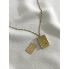 Stainless Steel Mektup Zarfı Love Yazılı Çelik Kolye