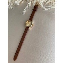 Quartz Retro Minimal Vintage Deri Kordon Kadın Kol Saati Eskitilmiş Kasa