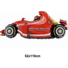 Patladı Gitti Kırmızı Yarış Arabası Folyo Balon Büyük Boy 52X110 cm