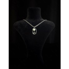 Sevgili Takı Ay Taşlı Çelik Kolye -Ay Serisi