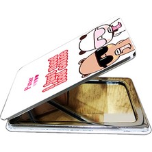 İşte Bu Dudu Bubu Ayna Ayıcık Sevgili Çift Dikdörtgen Kişiye Özel Isim Baskılı Cep Aynası 8x6 cm (Kapaklı ve Büyüteçli)