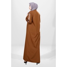 Beyza 3836 Nakışlı Bondit Taba Ferace