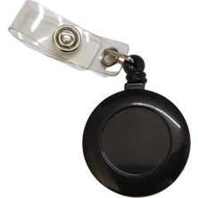 Dr. Linee Yoyo Plastik Yaka Kartı Tutucu Yuvarlak Kartlık Kart Asma Yoyosu Siyah 1 Adet