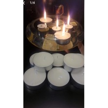 Iv Candles 6'lı Beyaz Maxi Büyük Boy Tealight Teneke Mum