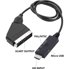 Faith HDMI - Scart Bağlantı Kablosuna Uyumlu 1m Ses/video Dönüştürücü (Yurt Dışından)