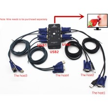 Faith USB 2.0 Kvm Anahtar Kutusu + 4 Kvm Kablo Klavye Monitör (Yurt Dışından)