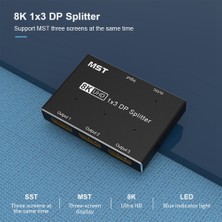 Faith Displayport 8k 1x3 Dp Ayırıcı 8K60Hz 4K120Hz Çoklu Monitör Ayırıcı (Yurt Dışından)