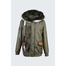 Valmenti Kadın Haki Kurk/derı/kumas Deri Mont 616 5118 Bn Mont SK23/24