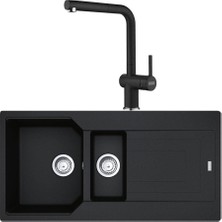 Franke Urban Ubg 651-100 Granit Nero Evye, Active Plus Doccia Nero Armatür