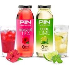 Pin Hibiskus & Pin Cool Lime - Şekersiz & Kalorisiz - 250 ml x 12 Adet