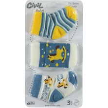 Civil Baby Erkek Bebek 3'lü Çorap Set 0-24 Ay Indigo