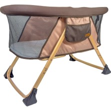 1732 Alüminyum Anne Yanı Katlanır Beşik Gold-Kahve