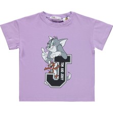 Tom ve Jerry Kız Çocuk Tişört 2-5 Yaş Lila
