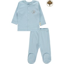 Civil Baby Bebek Organik Pijama Takımı 0-6 Ay Mavi