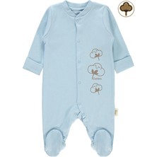 Civil Baby Bebek Organik Patikli Tulum 0-3 Ay Mavi