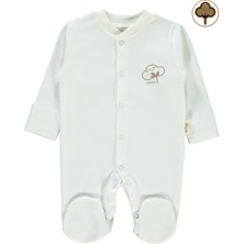 Civil Baby Prematüre Organik Patikli Tulum Ekru
