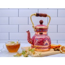 Eriza 1,3 Litre El Işlemeli Nostaljik Tekli Kalaylı Bakır Demlik, Çaydanlık, Su Isıtıcısı