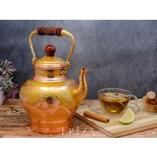 Eriza 1,9 Litre El Işlemeli Nostaljik Tekli Kalaylı Bakır Demlik, Çaydanlık, Su Isıtıcısı