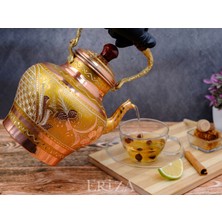 Eriza 1,9 Litre El Işlemeli Nostaljik Tekli Kalaylı Bakır Demlik, Çaydanlık, Su Isıtıcısı