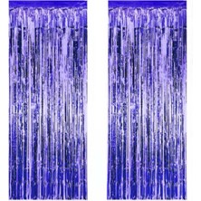 Kidspartim Metalize Lacivert Arka Fon Süs 100 x 230 cm