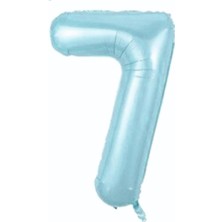 Kidspartim 7 Rakam Açık Mavi Folyo Balon 76 cm