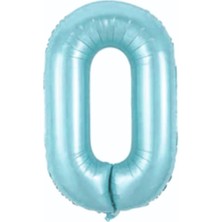 Kidspartim 0 Rakam Açık Mavi Folyo Balon 76 cm