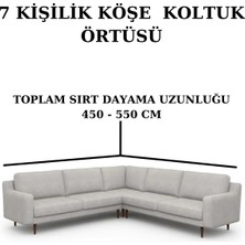 Uytm Jakarlı L Köşe Koltuk Örtüsü. 7 Kışılık, Esnek, Yıkanabilir Köşe Koltuk Kılıfı. Toplam Uzunluk 550CM