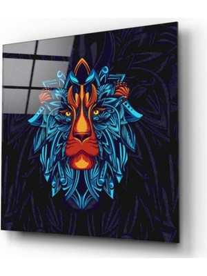 Aslan Motif Cam Tablo