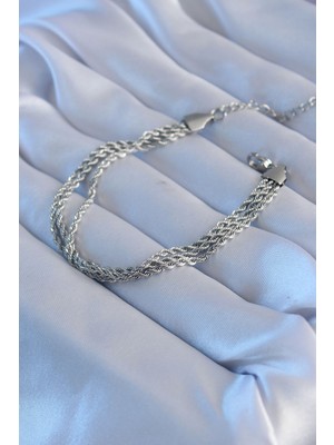 Clariss 316L Çelik Gümüş Renk Burgu Model Kadın Bileklik