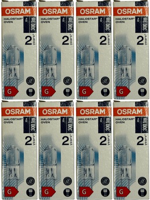 Osram 64428 20W 12V 2800K (Sarı Işık) Owen G4 Duylu Fırın Ampulü (8 Adet)