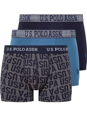 U.S. Polo Assn. 3'lü Erkek Boxer Pamuklu Ve Likralı