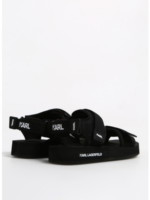 Karl Lagerfeld Siyah Erkek Sandalet Atlantık Double Strap