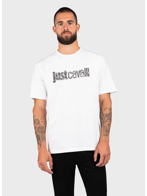 Just Cavalli Bisiklet Yaka Beyaz Erkek T-Shirt 75OAHG05