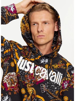 Just Cavalli Kapüşon Yaka Siyah Erkek Sweatshırt 75OAI3C1