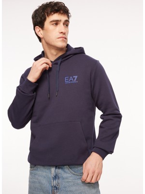 Ea7 Kapüşon Yaka Lacivert Erkek Sweatshırt 6RPM10PJRJZ0554